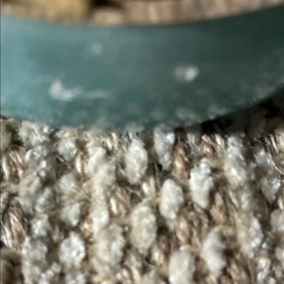 Round Floral Powder Box in Seafoam Green ventige genuina - Picture 3 of 5